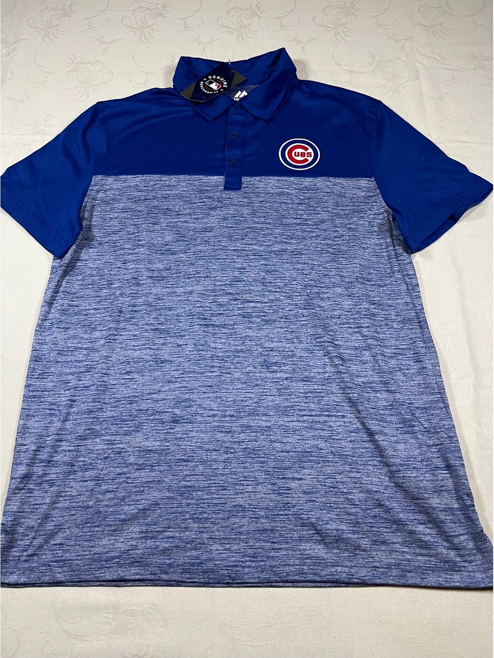 Magestic Genuine MLB Merchandise Chicago Cubs Blue Polo Size Large